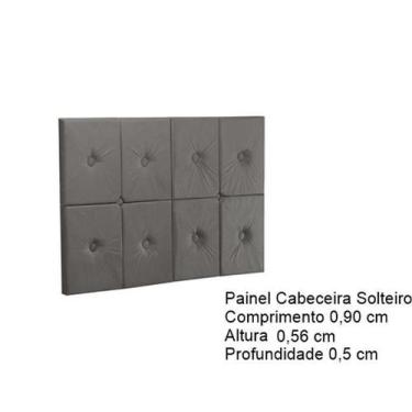 Imagem de Painel Cama Box Botão Solteiro 0,90 Elegance Cor Cinza - Comprar Móvei