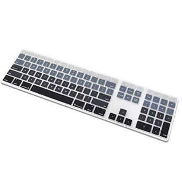 Imagem de Capa de teclado numérica sem fio ProElife 2017 ultra fina de silicone para teclado numérico Bluetooth, Fino, Ombre Grey, for Apple Wired Keyboard (MB110LL/B)