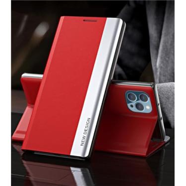Imagem de Capa de couro flip para Xiaomi 11T 11Pro para Redmi Note 12 5G 11 4G 10S 9S 8T Pro Max 10 POCO X5 Stand Book Cover Phone, vermelho, para Redmi Note 9