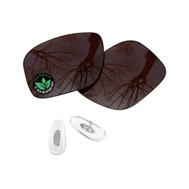 Imagem de Raydi Lentes de reposição de policarbonato e protetores de nariz para óculos de sol quadrados RayBan Chromance RB4264 58 mm - marrom âmbar - polarizado