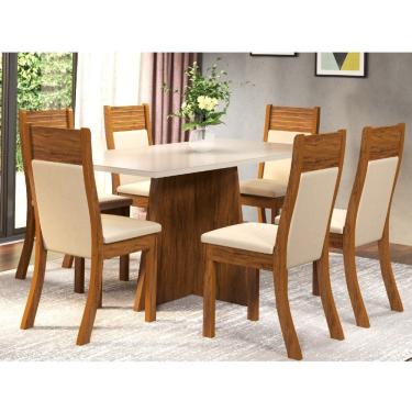 Imagem de Conjunto Sala de Jantar Mesa Impressione 6 Cadeiras Roma Viero