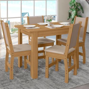 Imagem de Mesa de Jantar Bellagio Retangular 108cm Com 4 Cadeiras Clara Poliman Móveis