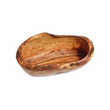 Imagem de Naturally Med - Tigela rústica de madeira de oliveira - 14 cm. Tigela de madeira de oliveira feita à mão para azeitonas, nozes, chaves, moedas, etc. Tigela artesanal de madeira de oliveira