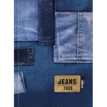 Imagem de Agenda Costurada 2 Dias por Página 12,3 x 16,6 cm Jeans 2025