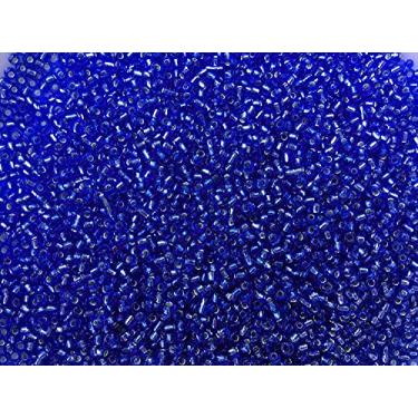 Imagem de Tamanho das contas de sementes: 11/0 50 g / 1,76 oz (forro de prata azul cobalto)