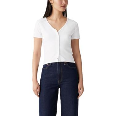 Imagem de Levi's Camiseta feminina de manga curta Muse, (Novo) Branco, GG