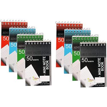 Imagem de Mini cadernos pessoais, 7,6 x 12,7 cm, pautado na faculdade, branco, 50 páginas por página, cores: preto, azul, verde, vermelho da Northland Wholesale. (Mini-Notebooks), 8pk Notepads