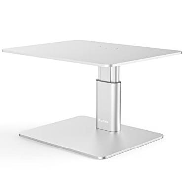 Imagem de BoYata Suporte de elevação para monitor, suporte de mesa de metal com altura ajustável compatível com TV, PC, laptop, computador, iMac e todas as telas - prata