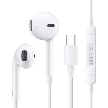 Imagem de Fone De Ouvido Controle de Volume e Microfone Entrada Tipo-C - HREBOS