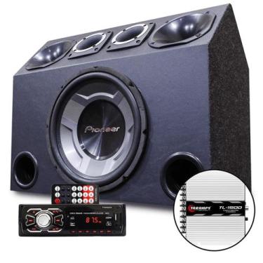Imagem de Caixa Trio Radio Bluetooth Falante Pioneer Modulo Taramps