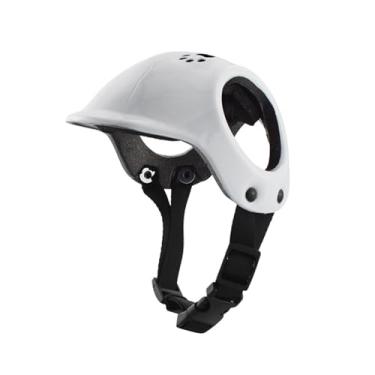Imagem de YIJU Capacete para animais de estimação, capacete rígido para cães, design ajustável portátil, capacete para cães e gatos, capacete para chihuahua, Branco