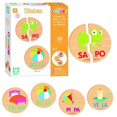 Imagem de Jogo Educativo Sílabas Em Madeira Coleção Crescer - Nig Brinquedos