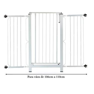 Imagem de Grade e portão para cachorro bebê pet, vãos de 106cm a 110cm - Grade M