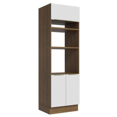 Imagem de Torre Quente Madesa Lux 70 cm 3 Portas - Rustic/Branco Veludo, Rustic/