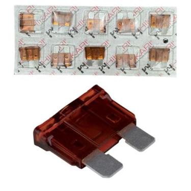 Imagem de Fusível Lâmina Automotivo Cartela com 10 unidades Hikari, 7.5A - Marro