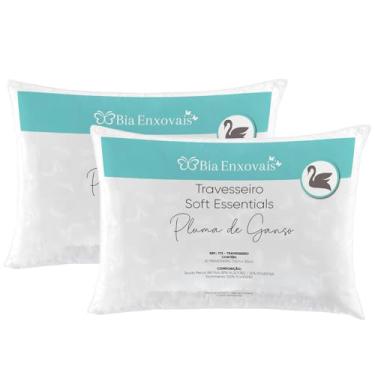 Imagem de Kit 2 Travesseiros Soft Essentials Percal 180 Fios Pluma De Ganso