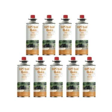 Imagem de Kit 9 refil gás butano para fogareiro e maçarico globalmix 227g artesa