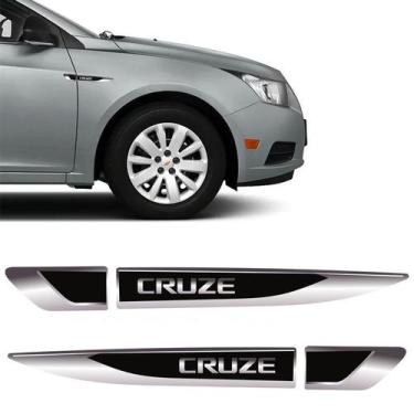 Imagem de Par Aplique Lateral Cruze Emblema Black Resinado Chevrolet - SPORTINOX