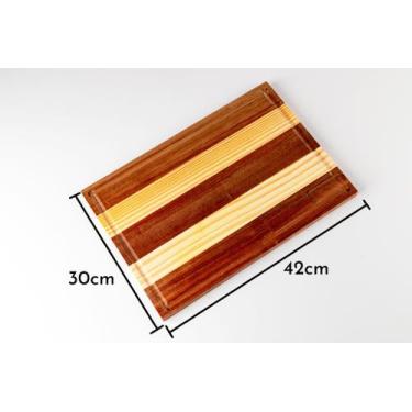 Imagem de Tábua Para Cortes De Carnes De Madeira Pinus 42x30Cm