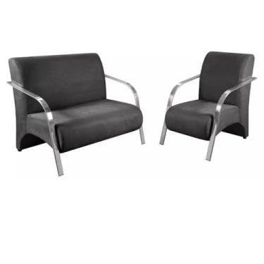 Imagem de Conjunto 2 Poltronas Decorativa Sevilha Braço Metal Bella Decor, Velud