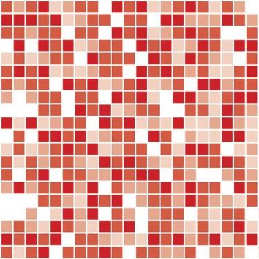 Imagem de Papel de Parede Adesivo Lavável Pastilha Vermelha E Branca 1 Metro - P