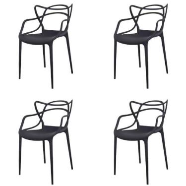 Imagem de Kit 4 Cadeiras Empilhável Inmetro Aviv Master Allegra Fratini Poliprop