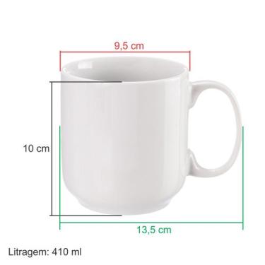 Imagem de Caneca De Porcelana Branca Lisa Grande Simples Café 450 Ml - Maryland 