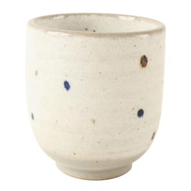 Imagem de Mino ware Xícara de chá de cerâmica japonesa Yunomi Chawan Chubby 297 g feita no Japão (importação do Japão) MMY006 (Bolinhas)