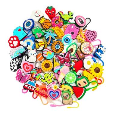 Imagem de 20 peças de cobertura de palha diferentes aleatórias para Stanley Cute Tumbler tampa de canudo para acessórios de copo de canudos de 0,6 a 0,8 cm