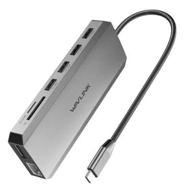Imagem de WAVLINK Estação de ancoragem USB C, monitor duplo, tela tripla, USB C para 2 HDMI, DisplayPort, carregamento PD, Ethernet, 5 USB, leitura SD/TF, áudio para MacBook, Dell, HP, Lenovo, Surface, cinza