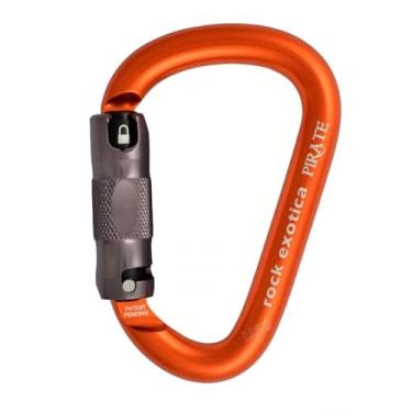Imagem de Rock Exotica Mosquetão pirata com trava automática – Mosquetão resistente para escalada e escalada profissional e uso industrial – Design HMS em forma de pêra, feito nos EUA