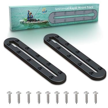 Imagem de Huntury Pista de caiaque, trilho de baixo perfil de caiaque, trilho de caiaque, trilho de montagem de acessórios de caiaque, pista de engrenagem de caiaque para suporte de vara de pesca, suporte de copo, gopro, pacote com 2