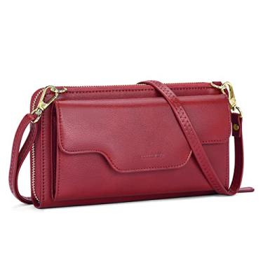 Imagem de nuoku Bolsas de ombro femininas pequenas, bolsas de mão para mulheres com porta-cartão de crédito, 5 - Borgonha