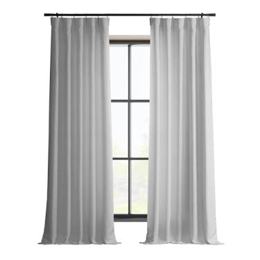 Imagem de HPD Half Price Drapes Cortinas italianas de linho sintético para quarto 50 X 108 (1 painel), FLCH-FM20124-108, pomba, branco