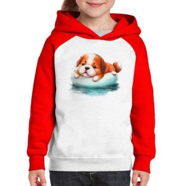 Imagem de Moletom Infantil Cachorrinho Na Piscina  - Foca na Moda, Branco, Verme