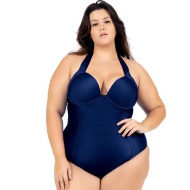 Imagem de Maiô Plus Size liso Chapa barriga Com Bojo Cortinão - HYPE MODAS, Body