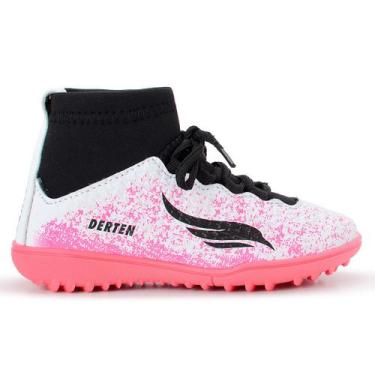 Imagem de Chuteira Infantil Botinha Society Cano Alto Lançamento - Derten, Branc