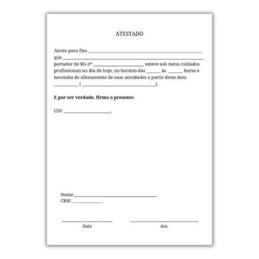 Imagem de Atestado Médico - 20 Blocos (1000 folhas) - Impressões Papaléguas