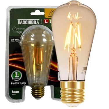 Imagem de Lampada Filamento Retro 4w Dimerizavel ST64 220V Ambar 2200K - TASCHIB