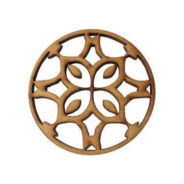 Imagem de Aplique Mandala Modelo 22 5cm Mdf Madeira Cru - ATACADÃO DO ARTESANATO