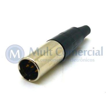 Imagem de Conector Mini XLR Macho Solda Fio Para Cabo 5 Vias - WTN-11-1328/5P - 