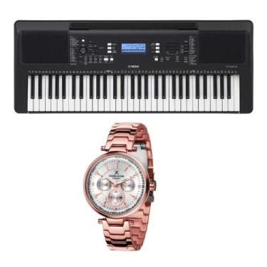 Imagem de Kit Teclado Yamaha Arranjador PSR E373  e Relógio Dk11253-4