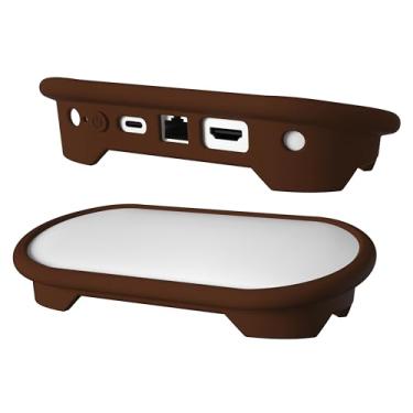 Imagem de Hi Color Capa protetora de silicone para Google TV Streamer 4K Streaming Device 2024, capa protetora para caixa de streaming Google TV (marrom)