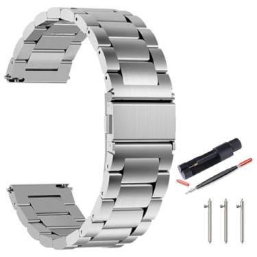 Imagem de Pulseira de relógio de aço inoxidável de liberação rápida compatível com Galaxy Watch 20 mm, 22 mm, 24 mm, Samsung Galaxy Watch 5 de 40 mm, 44 mm/Pro de 45 mm/Galaxy Watch 4 de 40 mm e 44 mm/Classic