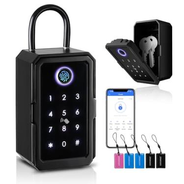Imagem de Smart Box Lock,CATCHFACE Key Lock Box 5 em 1 com Bluetooth,suporta TTLock APP e Compartilhe Ekey Bluetooth Key Lockbox para maçaneta de porta e parede Smart lockbox para Airbnb Realtor Office Home