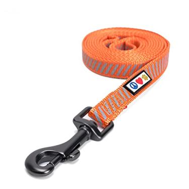 Imagem de Pawtitas Coleira para cães altamente reflexiva com alça confortável | Coleira resistente para cães com listras refletivas de trânsito, perfeita para treinar cães pequenos | Laisse Pour Chien
