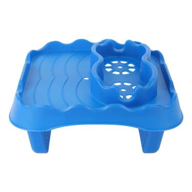 Imagem de Generic Bandeja de mesa ajustável para banheira de hidromassagem, bandeja antiderrapante com design de clipe, porta-copos, orifícios de drenagem, material de TPU, bandeja lateral de piscina acima do