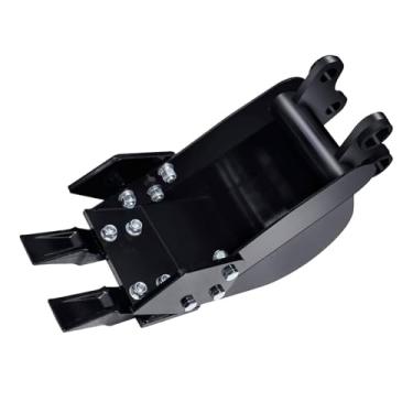 Imagem de Mini caçamba escavadeira, caçamba escavadeira de aço de liga de 7,87 polegadas, caçamba frontal versátil, caçamba de escavação estreita para escavação de dutos e dragagem de rios