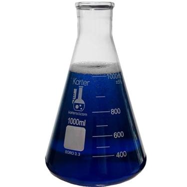 Imagem de Karter Scientific Frasco erlenmeyer de boca estreita de 1000ml, vidro borossilicato 3,3, 213g22 (único)