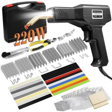 Imagem de Soldador de plástico 220w, kit de solda de plástico 2 em 1 atualizado, kit de reparo de plástico, 1000 peças de grampos quentes e 92 hastes de solda de plástico para reparo de rachaduras de plástico